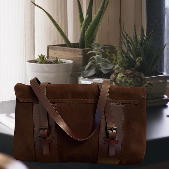 GUCCI brown suede shoulder bag double straps EXC COND - Picture 7 of 14